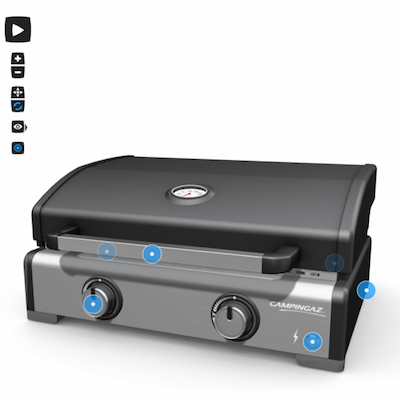 Affichage 3D de la plancha campingaz Master 2 Cook