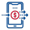 icône d'un transfert d'argent via téléphone