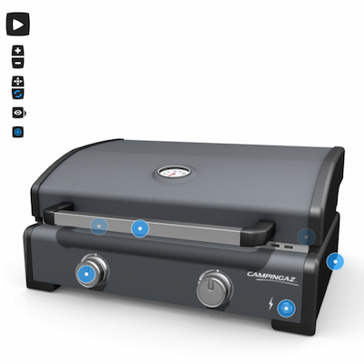 Affichage 3D de la plancha campingaz Sigma 2 Cook