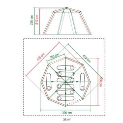 TENTE 8 PERSONNES CORTES OCTAGON 8 ORANGE